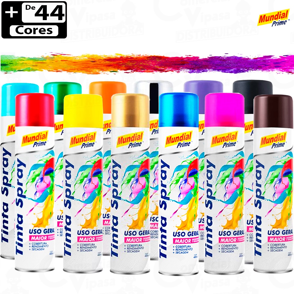 Tinta Spray Todas As Cores 400ml 250g Uso Geral / Metálica / Luminosa / Alta Temperatura