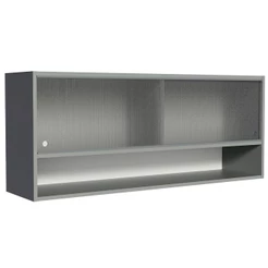 Armário de Cozinha Aéreo 2 Portas de Correr de Vidro Pontilhado e 1 Nicho Cinza Nice Madesa