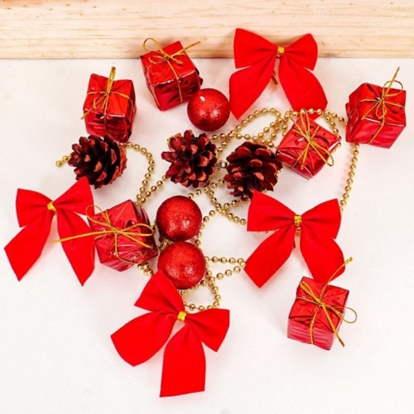 Kit 17 Enfeites Pinha Laco Bola Pendente Para Arvore De Natal Decoracao Natalina