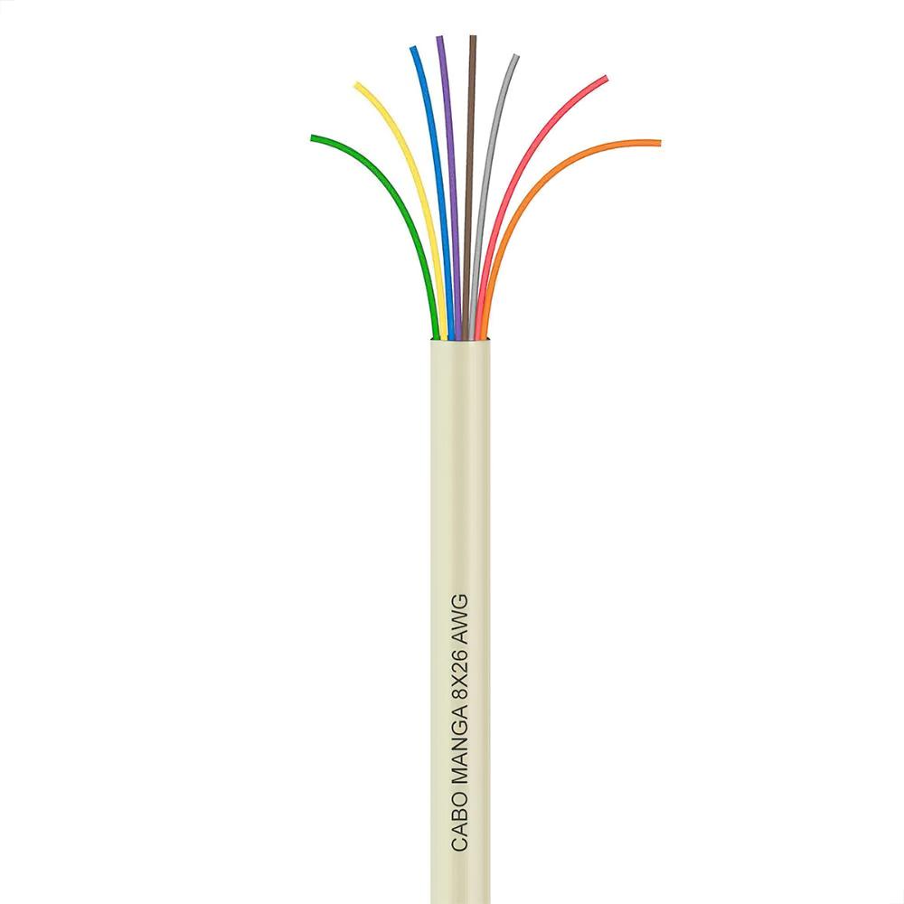 Cabo Manga 8x26 Awg - Sem Blindagem Bege - 40 Metros