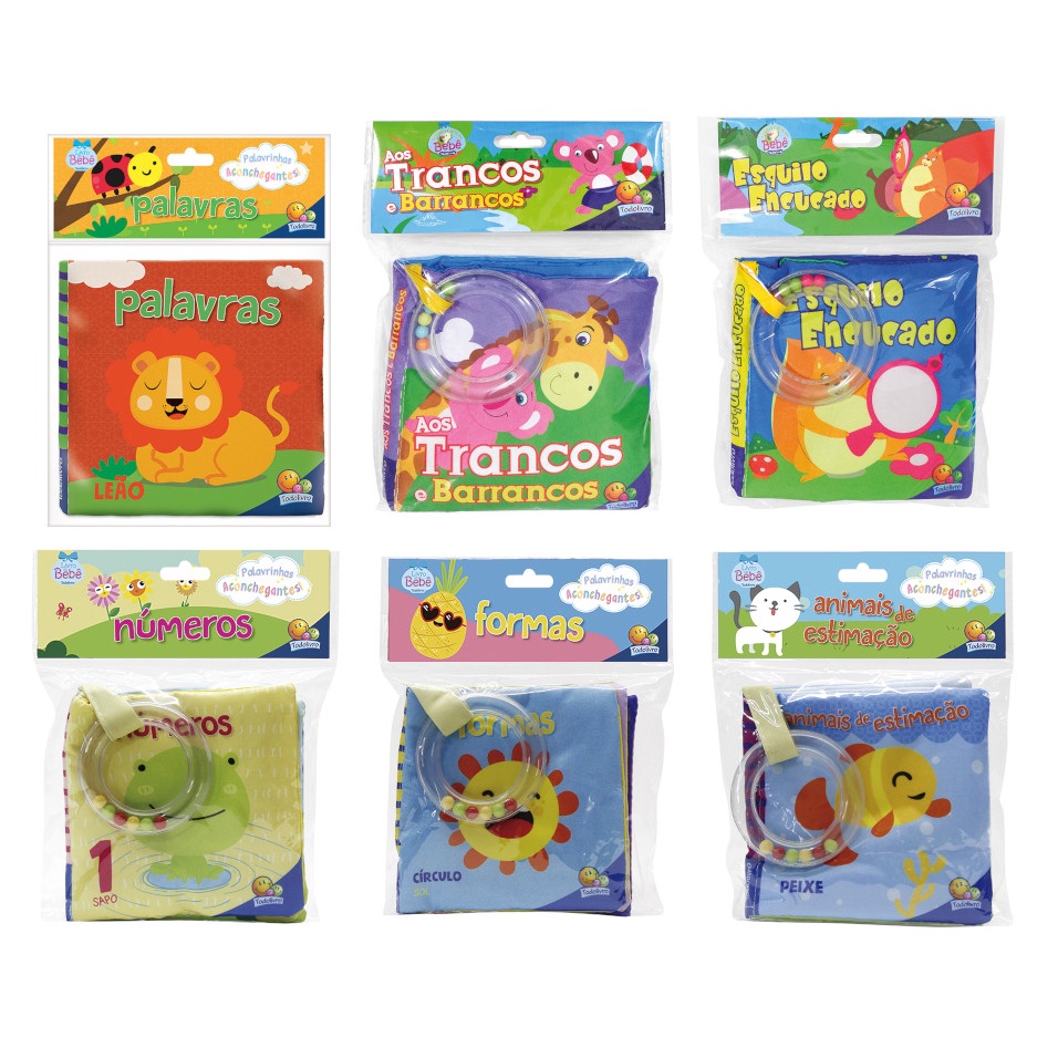 Livro em tecido - Palavrinhas Aconchegantes - com chocalho