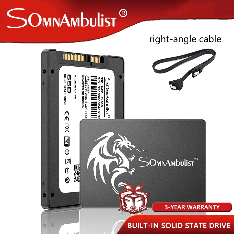 SomnAmbulist Ssd 2.5 Polegadas sata3 120gb 240gb 480gb 960gb Unidade Interna De Estado Sólido 512GB 256GB 128GB Dragão Preto Drive