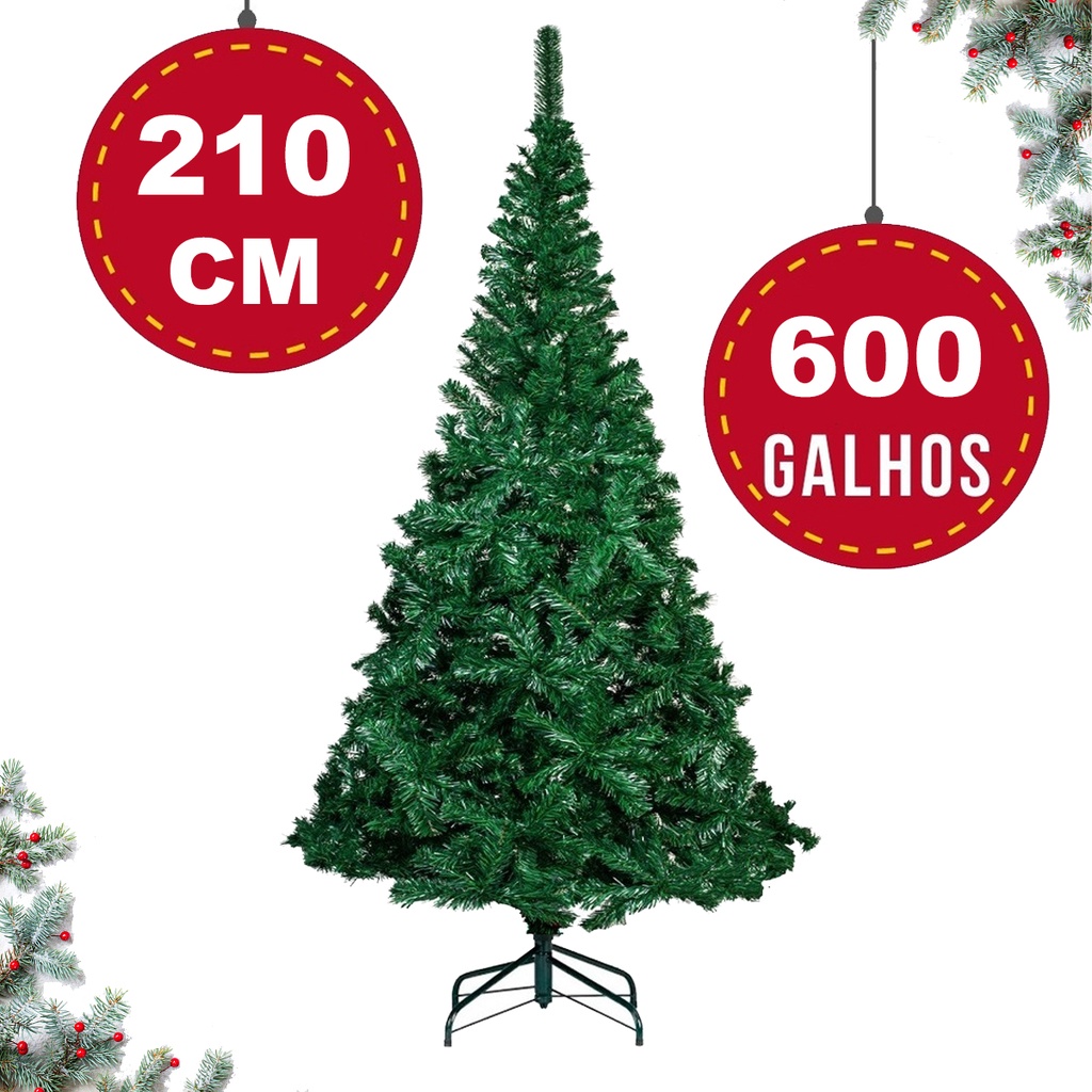 Arvore de Natal 210cm Cheia 600 Galhos | Shopee Brasil