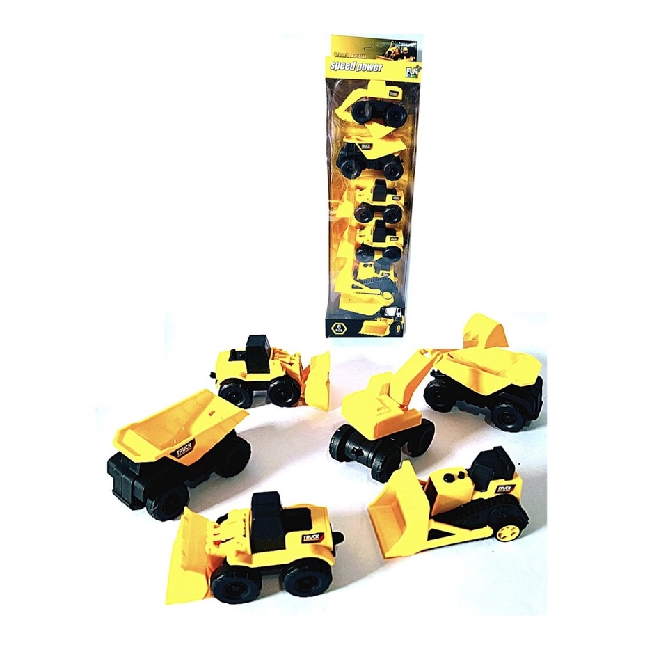 Brinquedo Carrinhos Construção Truck C/6 Pçs Fricção Coleção