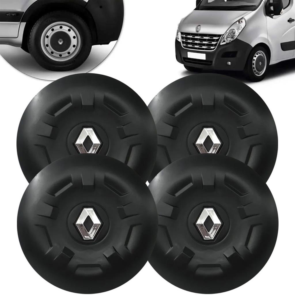 Jogo Calota Centro Miolo Renault Master 2014 A 2017 Cromado - Spare Parts and Accessories for Vehicles