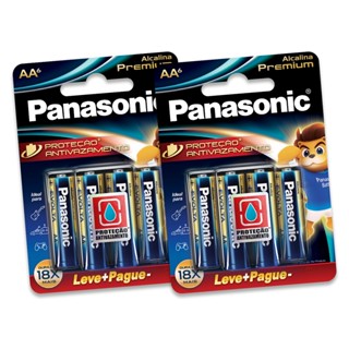 12 Pilhas Alcalinas Panasonic Premium AA