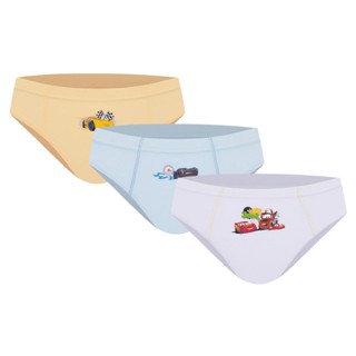 Kit com 3 Cuecas Slip Infantil Carros Disney Trifil