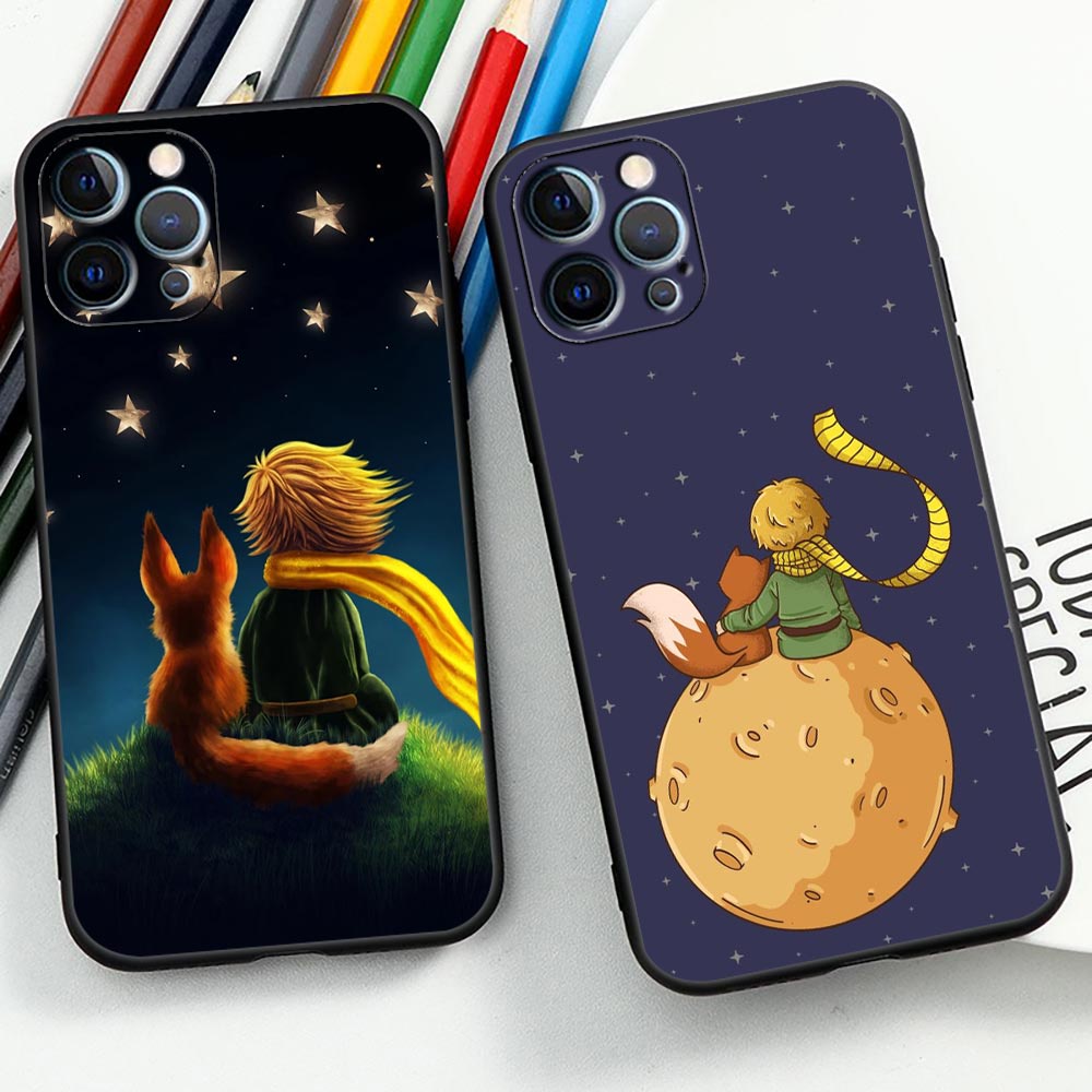 Capinha De Celular Desenho Rei Pequeno Príncipe Raposa Lonely Planeta Para Apple iPhone 14 11 12 13 Pro Max 7 8 SE 2022 X XR XS 6 6s Plus TPU