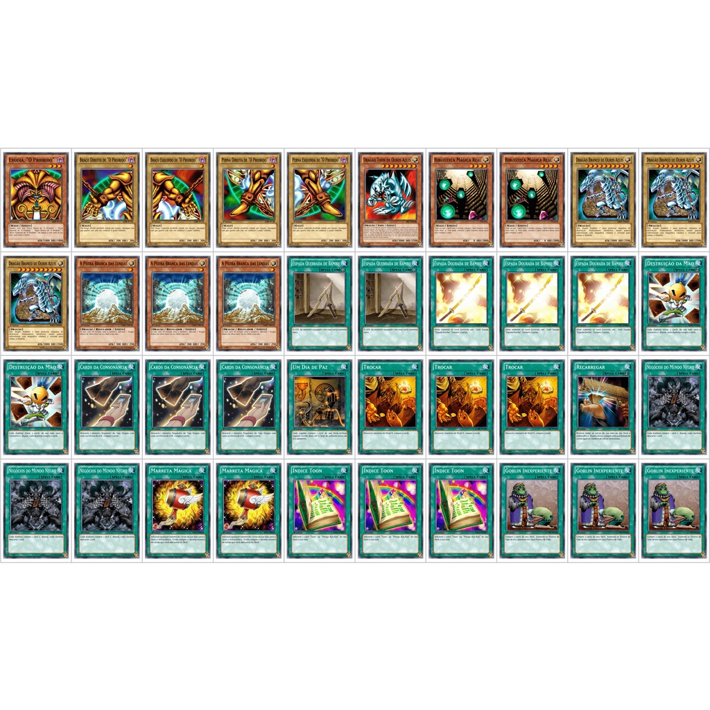 Cartas Yugioh - Deck Exodia Dragão Branco Otk Tcg Anime