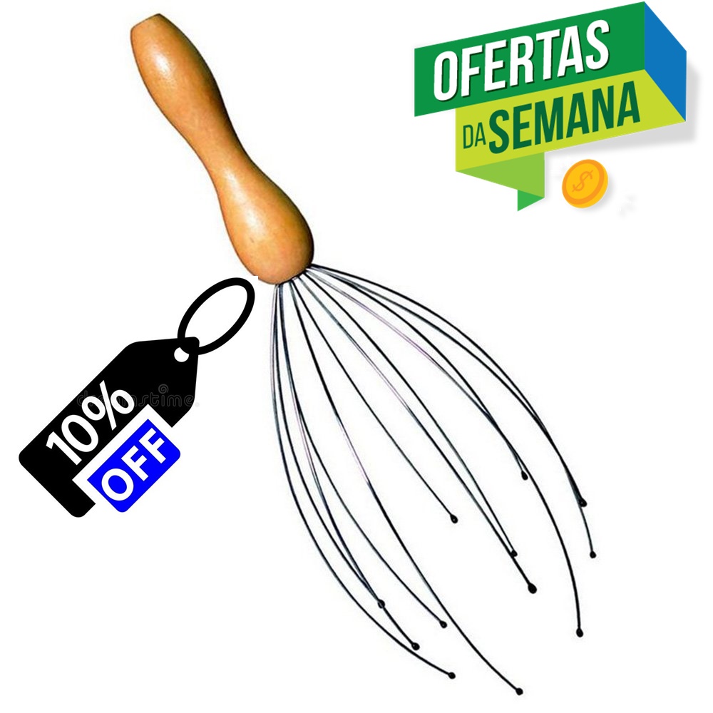 Kit 1 Massageador Coroa Cabeça 12 Hastes Terapia Magnética em Oferta na Shopee