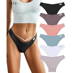 FINETOO 6pçs/Conjunto Roupa Íntima Feminina Sexy Calcinha De Biquíni Hipster Brasileiro Cheeky S-XL