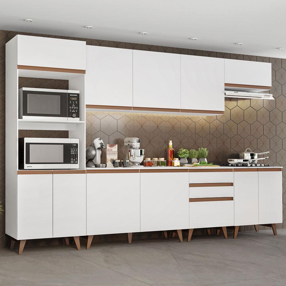 Cozinha Completa Madesa Reims 320002 com Armário e Balcão - Branco - Home & Living