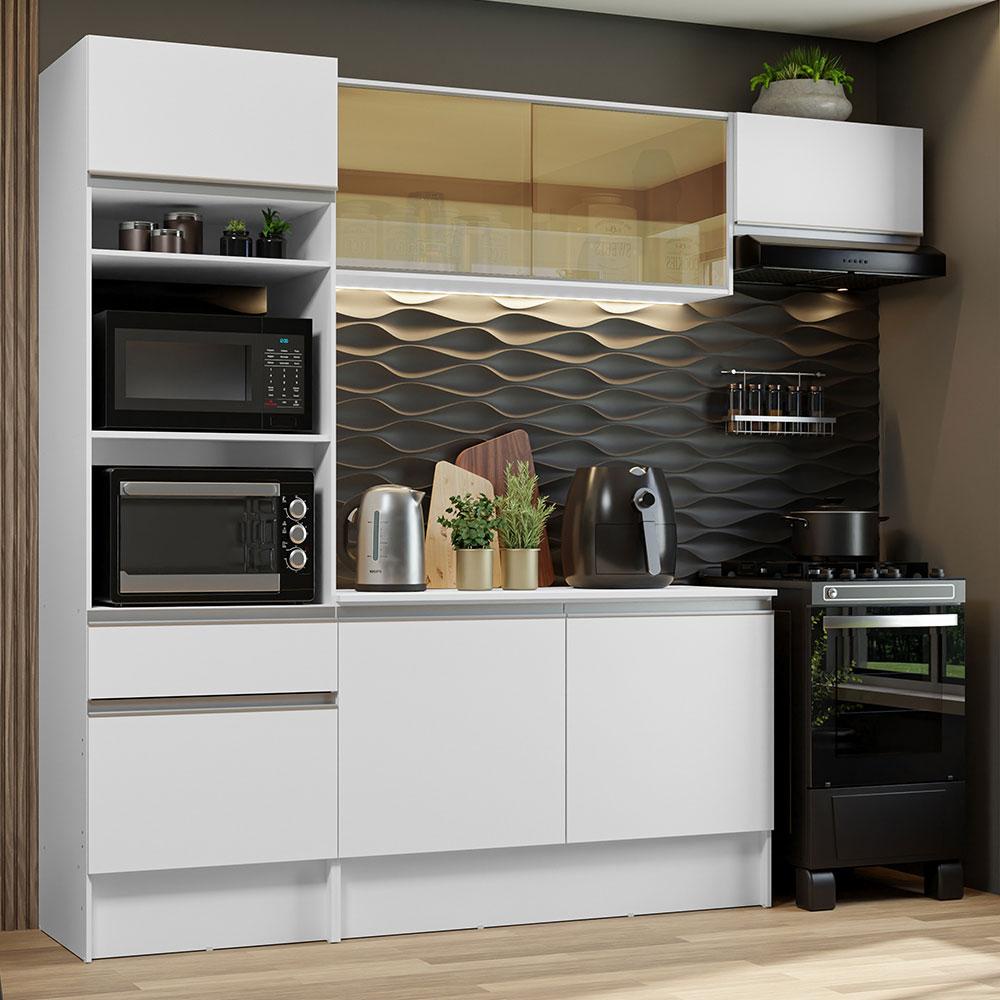 Cozinha Completa Madesa Diamante com Um Balcão, Armário e Tampo - Branco em Oferta na Shopee