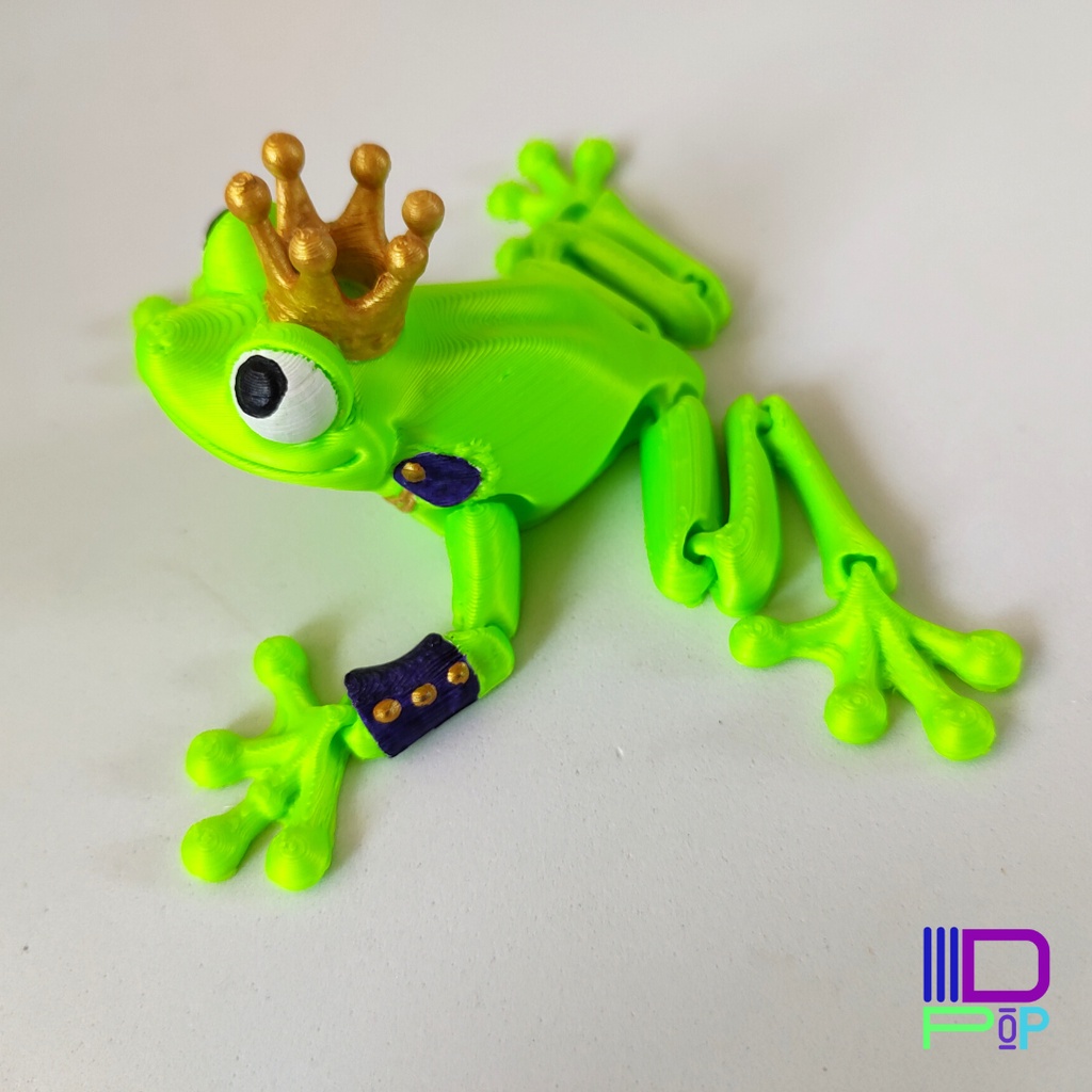 Sapo articulável brinquedo réptil príncipe sapo sapinho rei