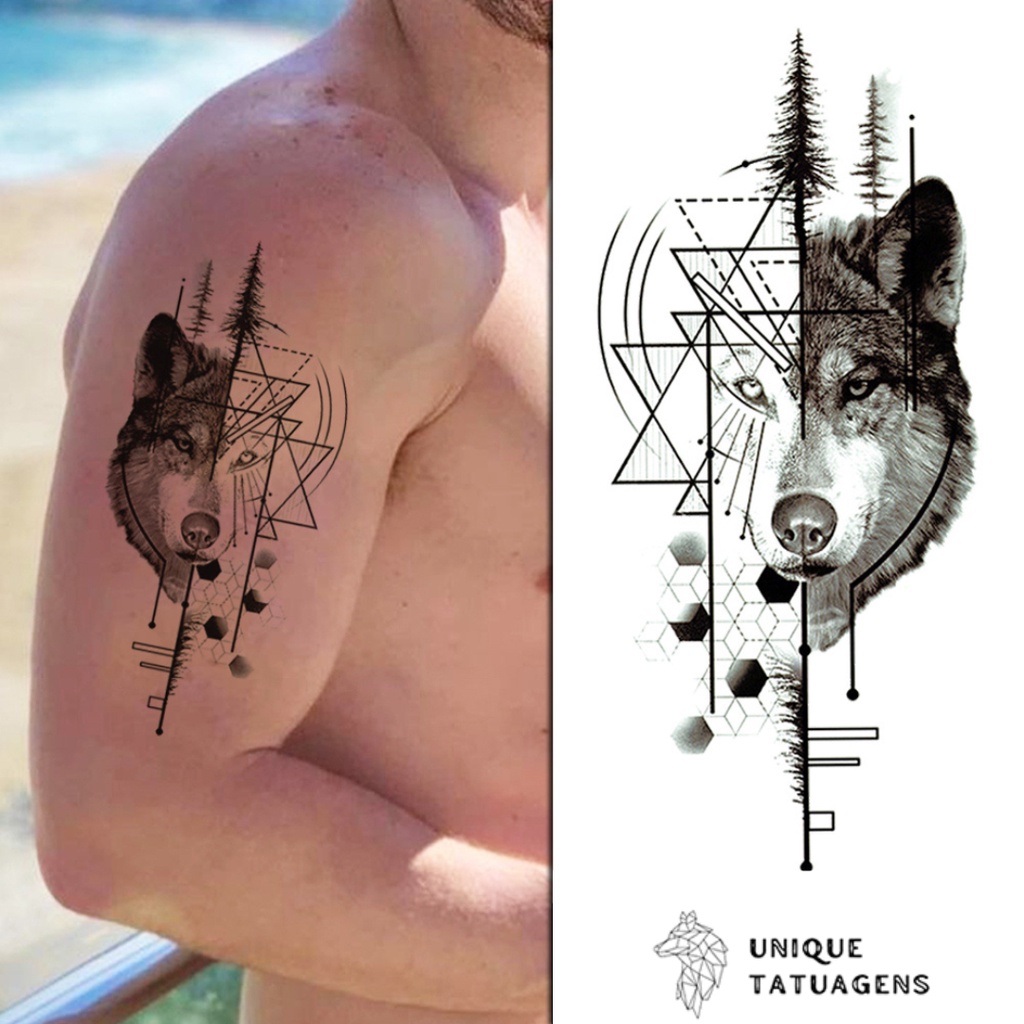 Lobo Geometrico Tattoo na Black Friday 2025 | BuscaProdutos