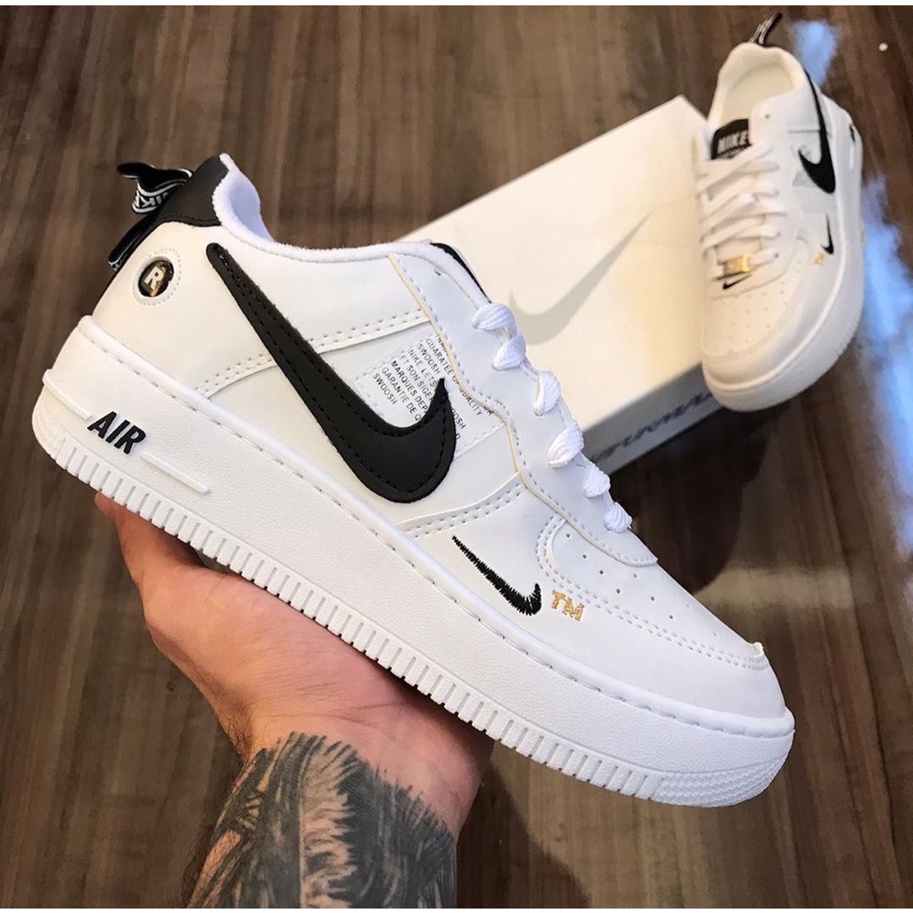 Tênis NK Air force lv8 TM Cano baixo Unissex Air Force 1 Branco Jordan  Skate - Escorrega o Preço