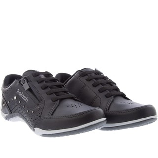 Tênis Kolosh Sport Style Detalhe Zíper Verniz Preto