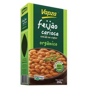 Feijão Carioca Orgânico Cozido Vapza 250 G