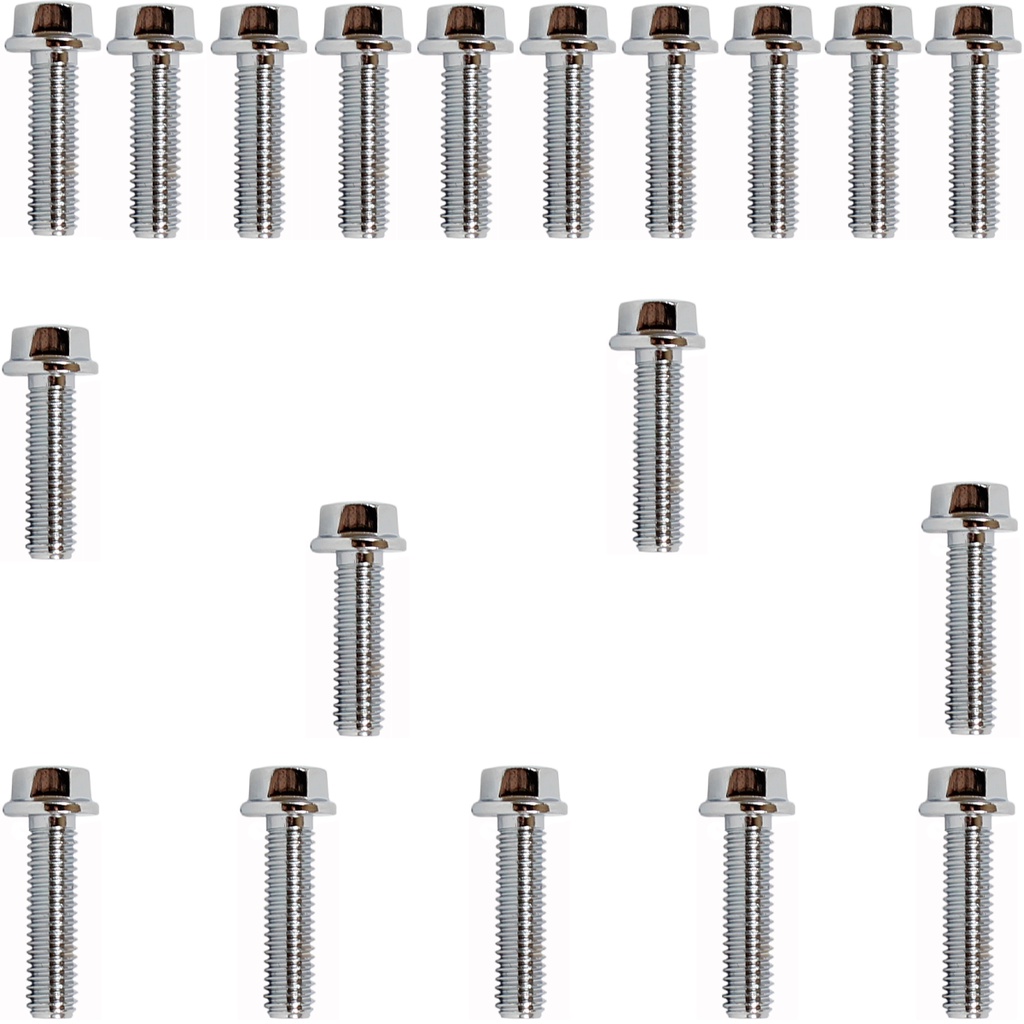 Kit parafusos cromados tampa motor lateral esquerda+direita CB400 1980 a 1983 CB450 1984 a 1994