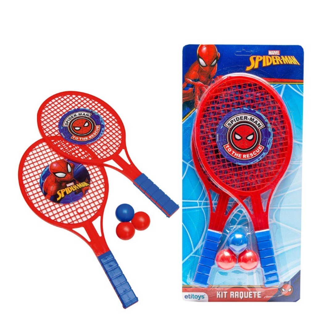 Kit Raquete Com 2 Raquetes 3 Bolas Brinquedo Infantil Homem Aranha Spider Man Shopee Brasil 3174