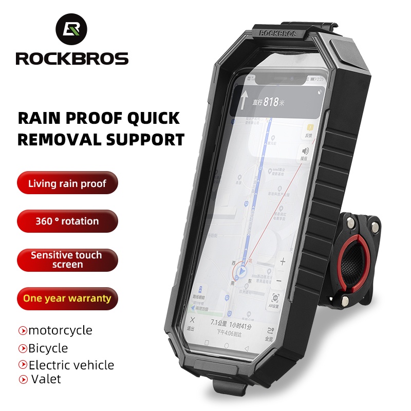 Suporte De Celular ROCKBROS Para Bicicleta Com Rotação 360 Graus À Prova D'água Anti-Queda Motocicletas Tela Sensível Ao Toque Antiderrapante