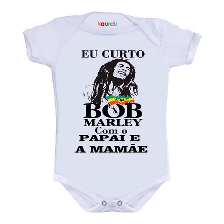 Body Infantil Personalizado Curto Bob Marley