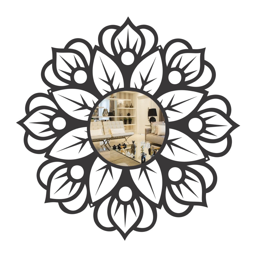 Imagem Espelho Decorativo Mandala Floresta em MDF 30x30cm