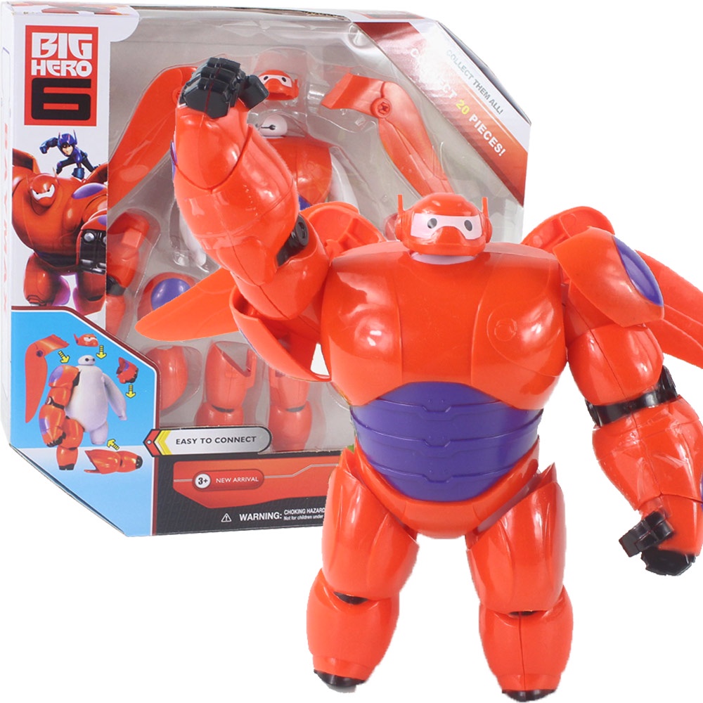 Novo Fashion Feriado Presente Infantil Brinquedos 16cm Grande Herói 6 Baymax Robô 6 Action Figure Cartoon Filme Armadura Removível Para Crianças em Oferta na Shopee