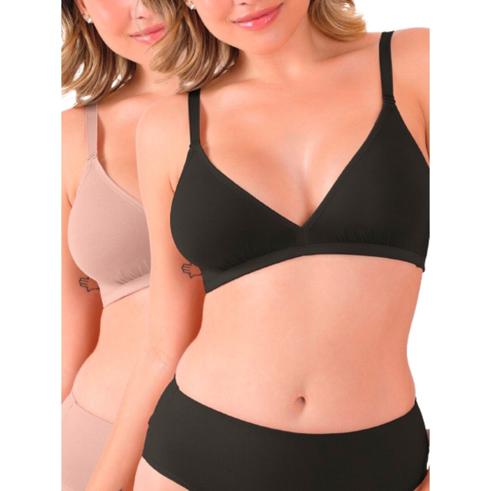 Kit Com 2 Sutiãs Sem Aro E Sem Bojo Love Secret 899300 em Oferta na Shopee
