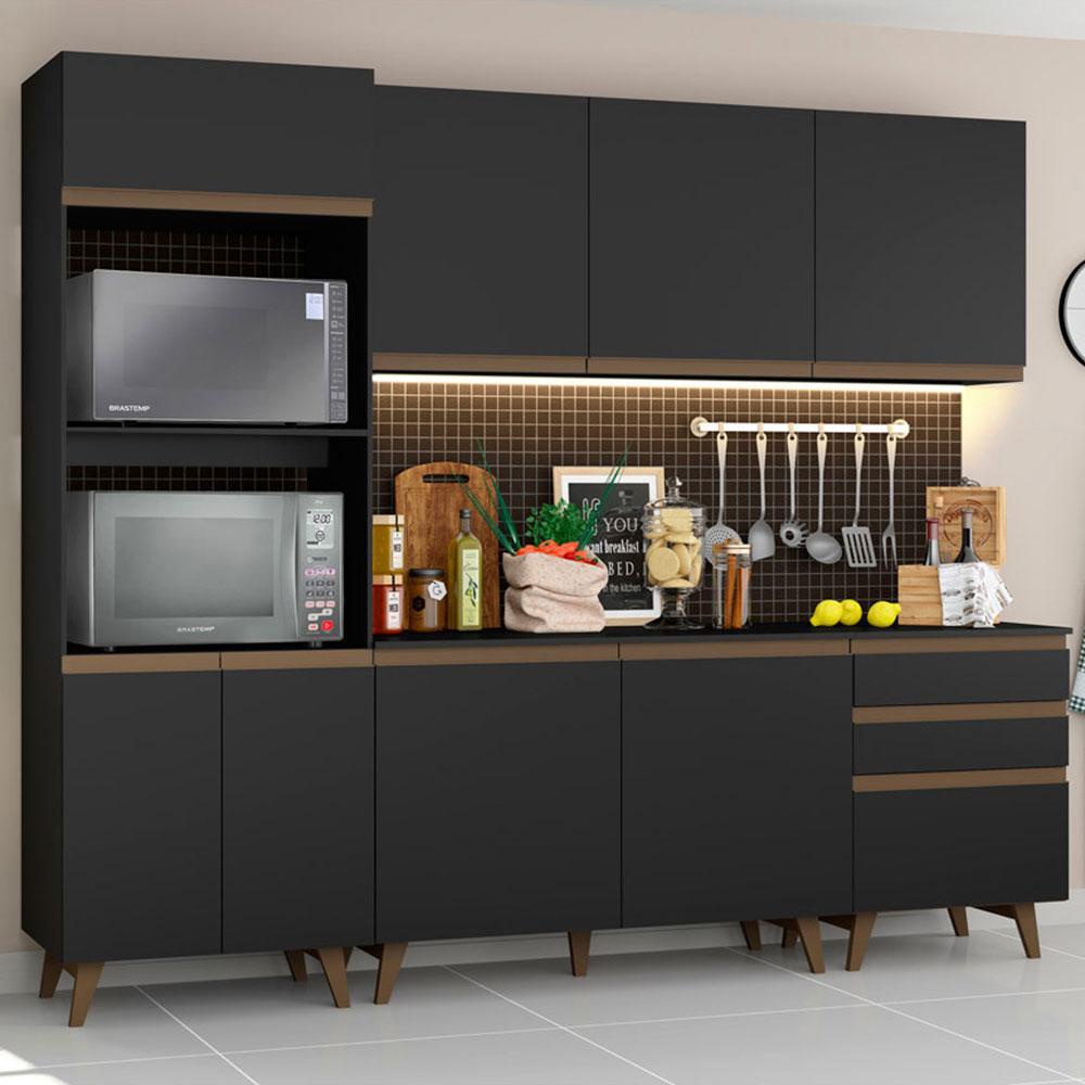 Cozinha Completa Madesa Reims com Balcão - 8 Portas 3 Gavetas - Home & Living