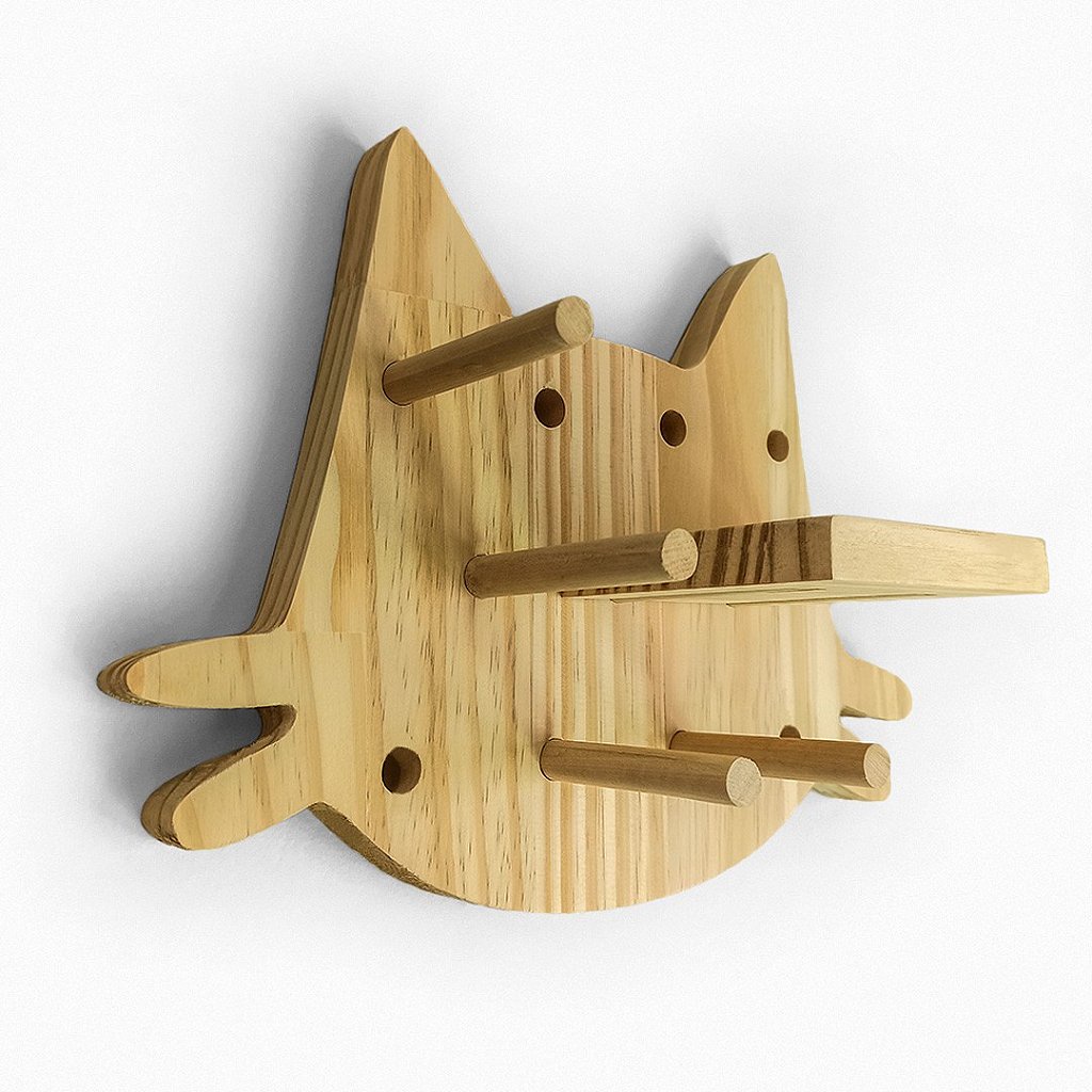 Prateleira Pegboard Gato com Pinos e Bucha Porta Chave Suporte Fofo Criativo Divertido Cute Cat