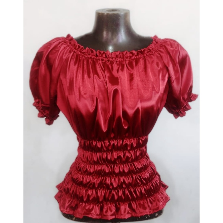 BLUSA CIGANINHA CETIM COM ELASTANO vermelho umbanda cigana