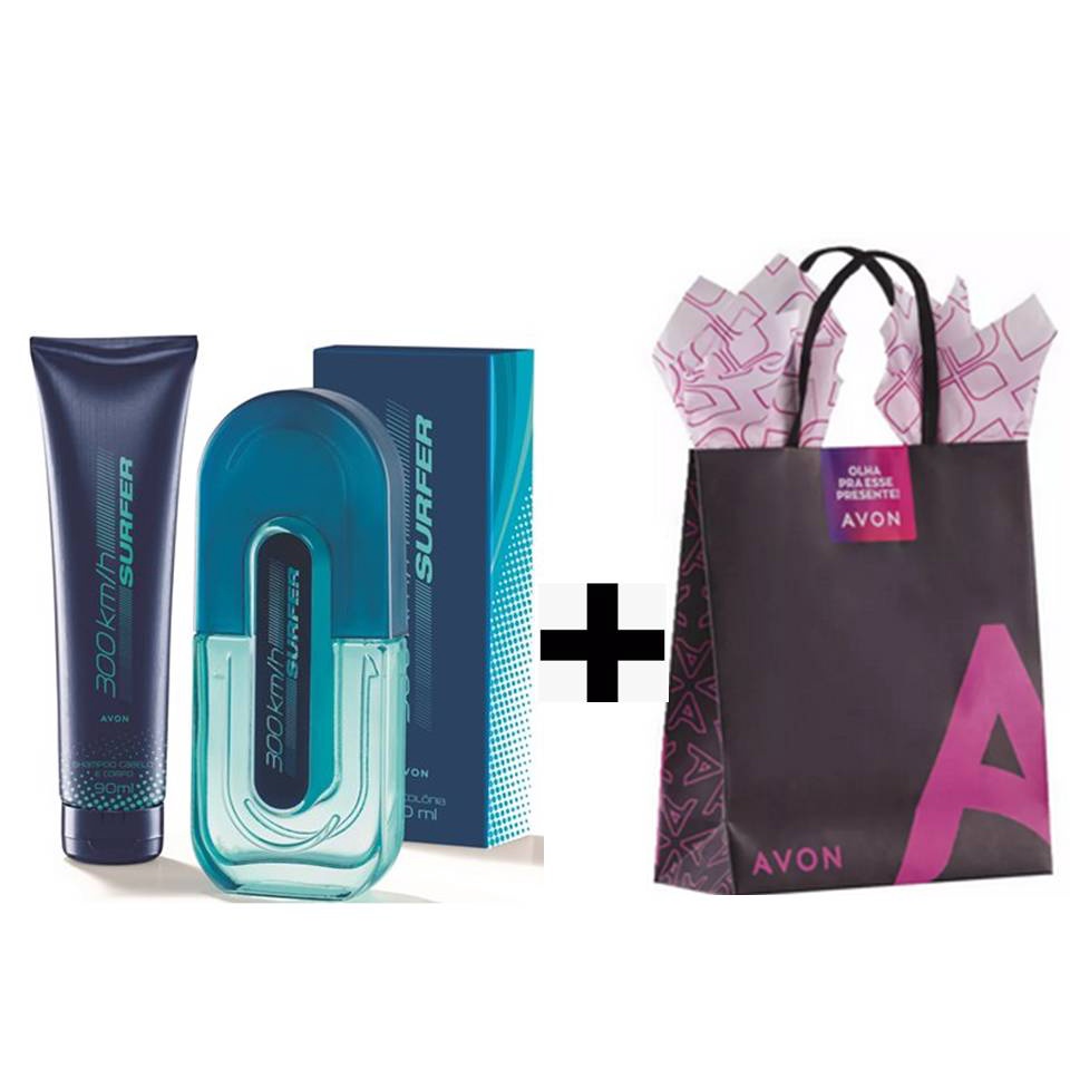 Kit Perfume e Shampoo 300Km/h SURF Avon 100 ml ORIGINAL
