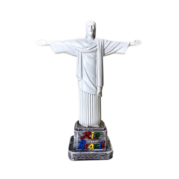 Enfeite Decorativo Estátua Cristo Redentor em Resina Lembrança Rio de Janeiro Souvenir