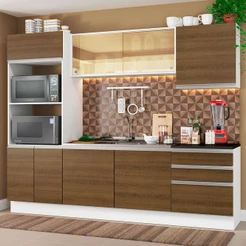 Cozinha Completa Madesa 100% MDF Acordes com Armário, Torre e Balcão (Sem Tampo e Pia)