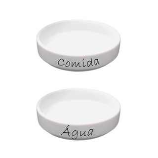 Kit 2 Comedouro Gato 230ml Porcelana Prato Raso Para Gatos em Oferta na Shopee