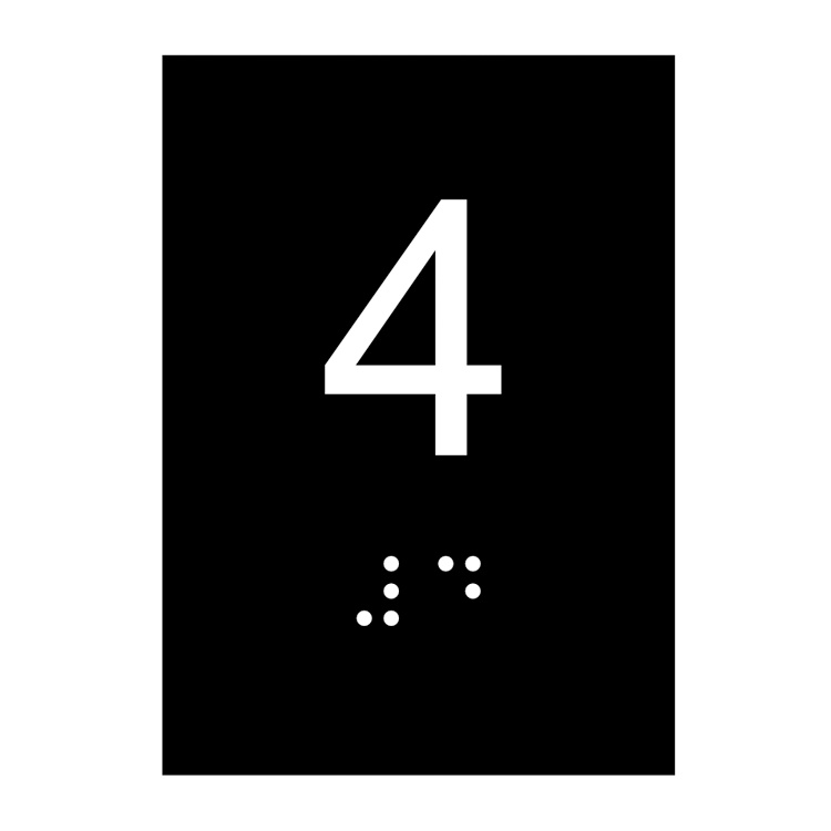 KIT 10 PLACAS BRAILE PS DO 4? ANDAR ELEVADOR PRETO