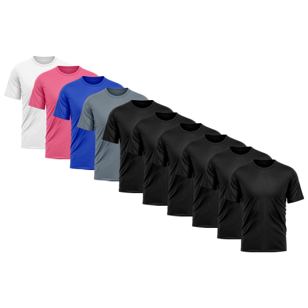 Kit 10 Camisetas Masculina Dry Fit Proteção Solar UV Básica Lisa Treino Academia Passeio Fitness Ciclismo Camisa