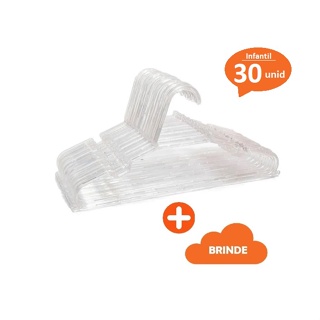 Conjunto 30 Cabides Infantis/Bebê Reforçados Transparente Cristal Acrílico Envio Imediato em Oferta na Shopee