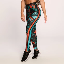 Calça Legging Suplex Estampada Academia Feminina Fitness Abstrata