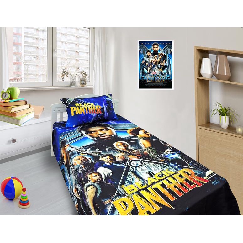 Jogo De Lençol E Fronha Pantera Negra Kit 2pçs, Cobreleito