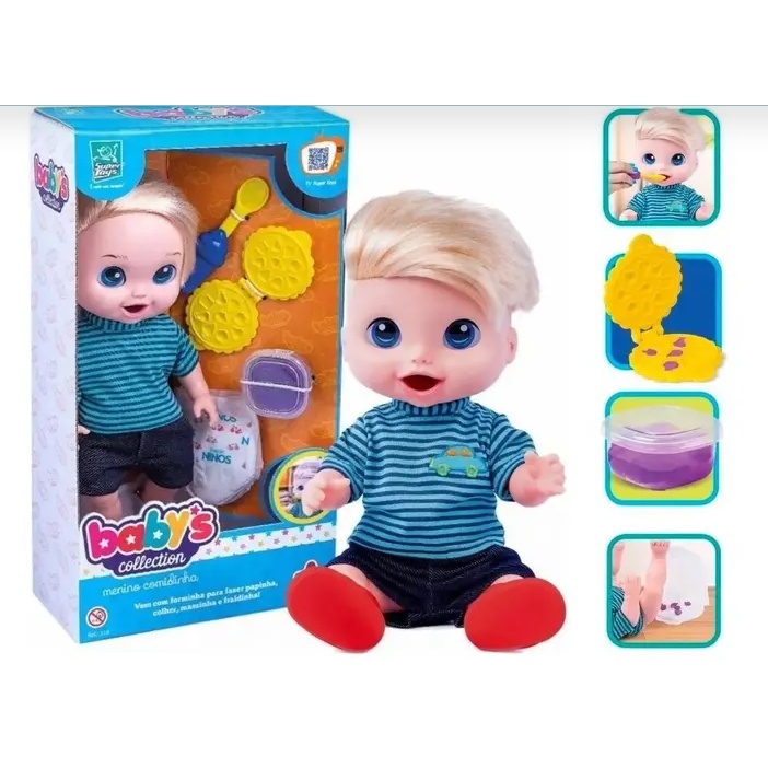 Boneco Baby Comidinha Alive Come Faz Caquinha C/ Acessorios -.