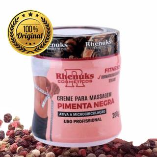 Creme Gel Pimenta Negra Redutor Medidas Celulites Estrias Queimador De Gordura 200g