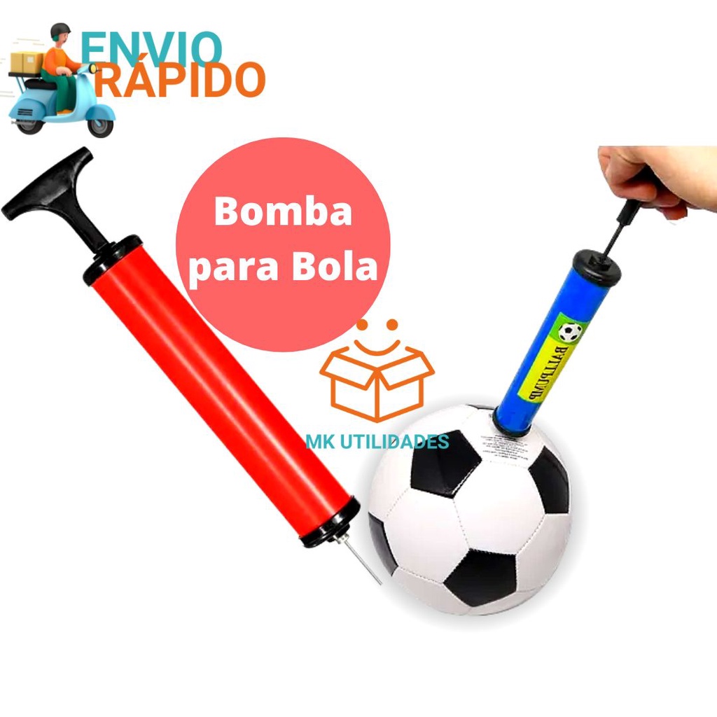 Bomba para Encher Inflar Bolas de Futebol Futsal Futevôlei Volei Basquete 30cm