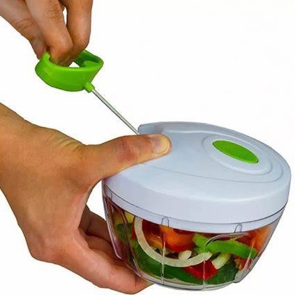 Processador manual de alimentos Triturador, picador e Cortador de Temperos e Legumes com 3 lâminas