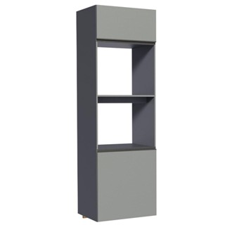 Torre Quente Armário de Cozinha 60 cm 2 Portas 2 Nichos Suspensa Cinza Nice Madesa