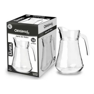 Jarra de Vidro Tampa Transparente 1,6L Água Suco e Drink