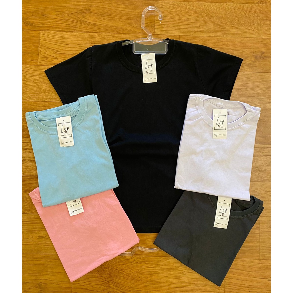 Camiseta Feminina Baby Look Algodão Básica Confortável