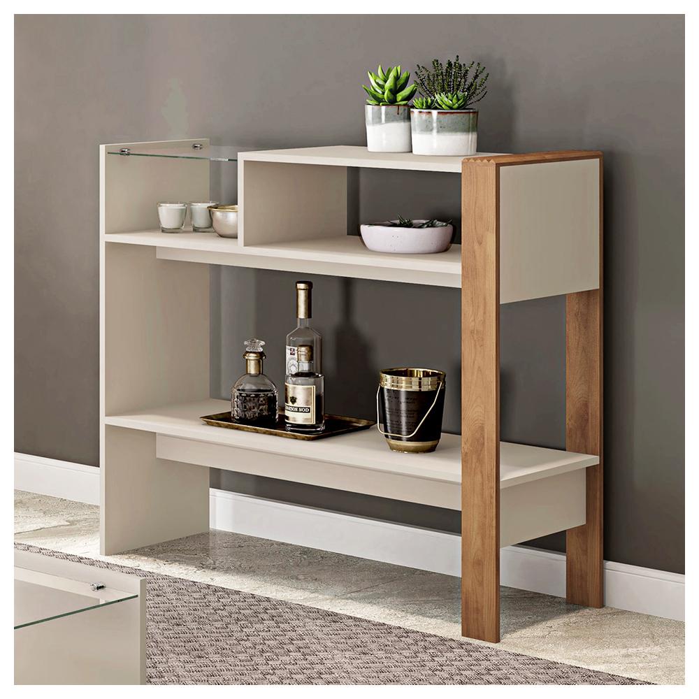 Aparador Com 2 Prateleiras Mênfis Off White/Buriti - Caemmun - Home & Living
