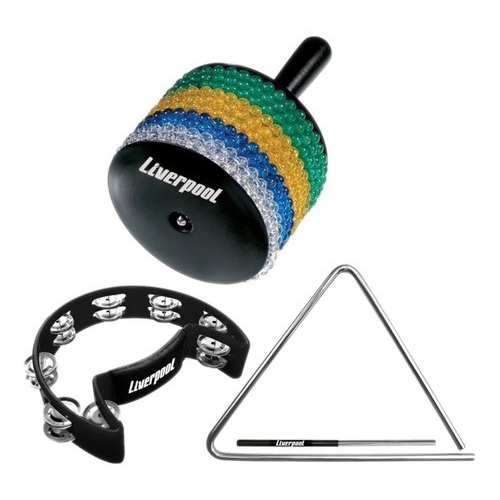 Kit Liverpool Triângulo + Afoxe + Pandeiro